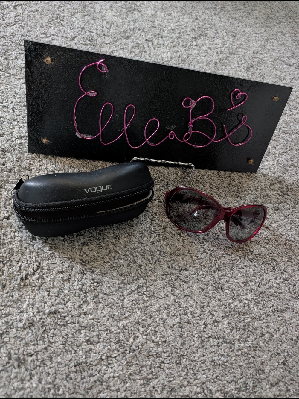 Used Condition Vogue Women's Burgundy/Red Oversized Sunglasses